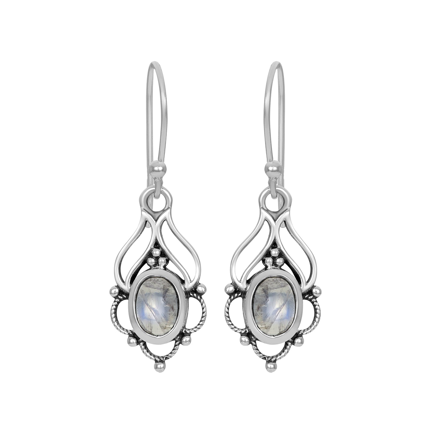 Sterling Silver Earrings Moonstone  IGE-222