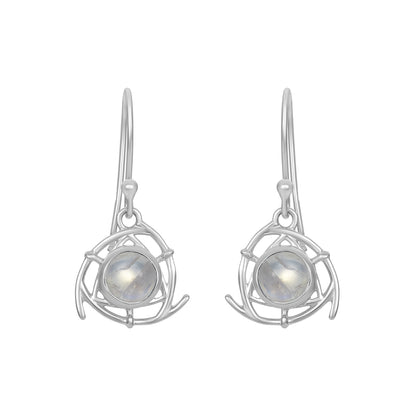 Sterling Silver Earrings Moonstone  IGE-564