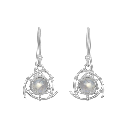 Sterling Silver Earrings Moonstone  IGE-564