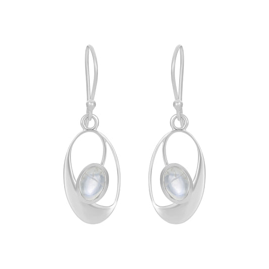 Sterling Silver Earrings Moonstone  IGE-272