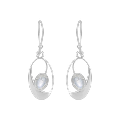 Sterling Silver Earrings Moonstone  IGE-272