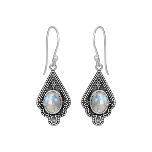 Sterling Silver Earrings Moonstone  IGE-571