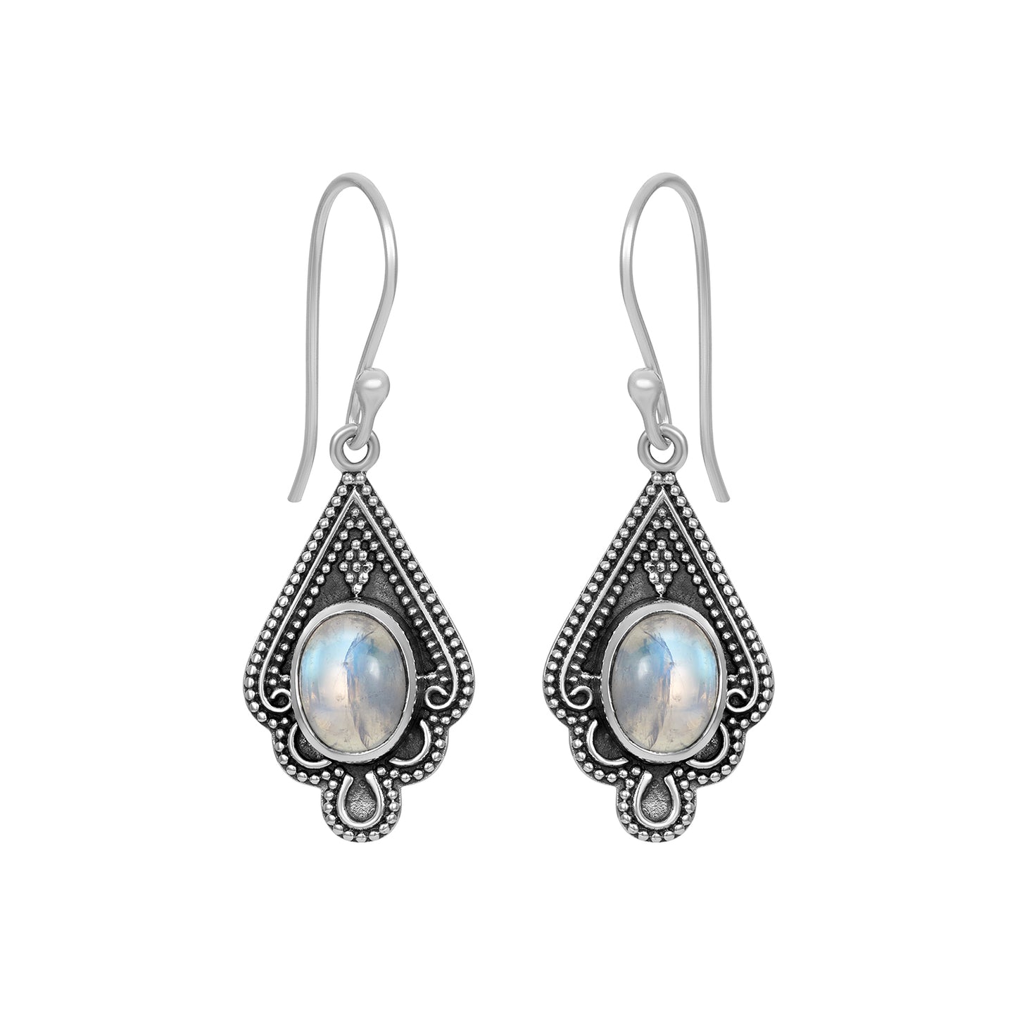 Sterling Silver Earrings Moonstone  IGE-571