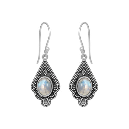 Sterling Silver Earrings Moonstone  IGE-571