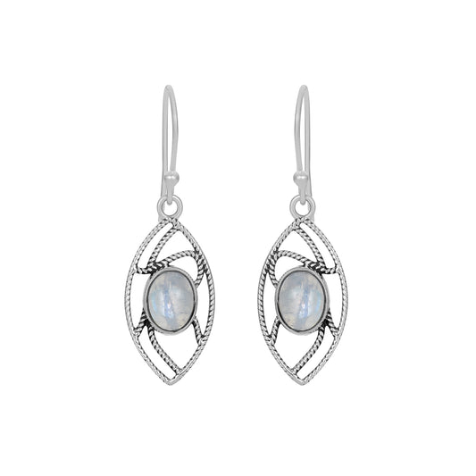 Sterling Silver Earrings Moonstone  IGE-183