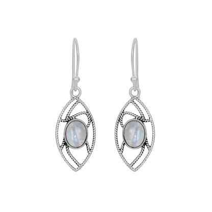 Sterling Silver Earrings Moonstone  IGE-183