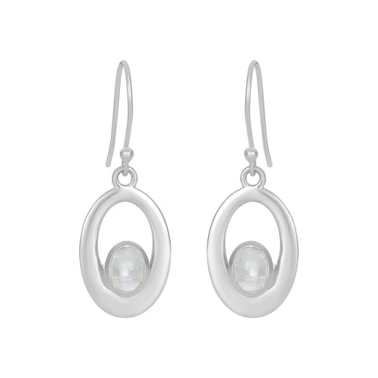 Sterling Silver Earrings Moonstone  IGE-273