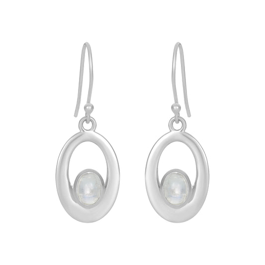 Sterling Silver Earrings Moonstone  IGE-273