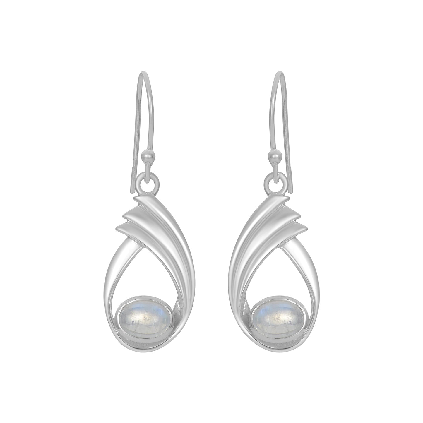 Sterling Silver Earrings Moonstone  IGE-277