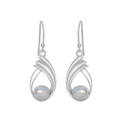 Sterling Silver Earrings Moonstone  IGE-277