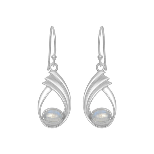 Sterling Silver Earrings Moonstone  IGE-277