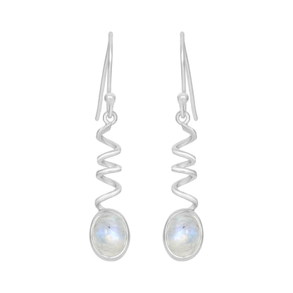 Sterling Silver Earrings Moonstone  IGE-555