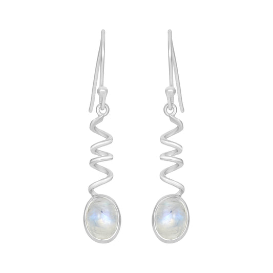 Sterling Silver Earrings Moonstone  IGE-555