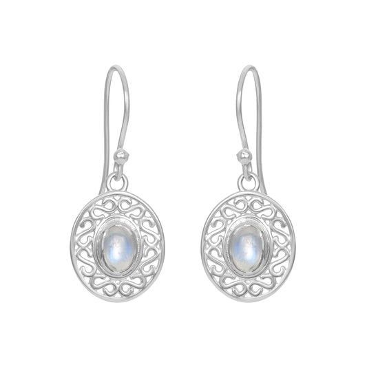 Sterling Silver Earrings Moonstone  IGE-187