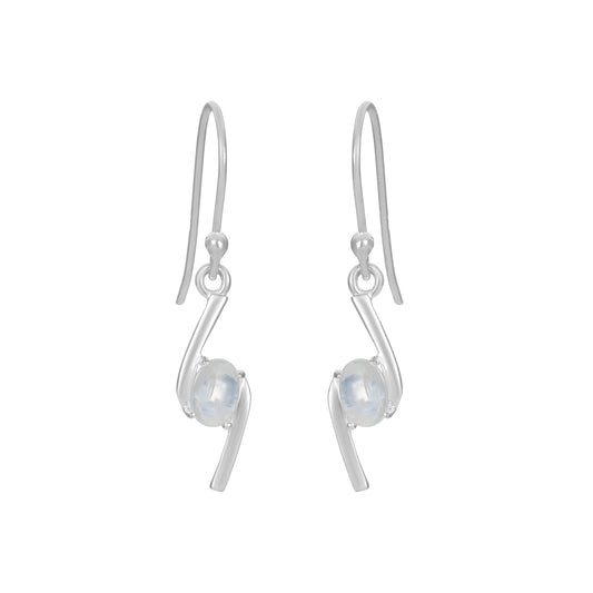 Sterling Silver Earrings Moonstone  IGE-428