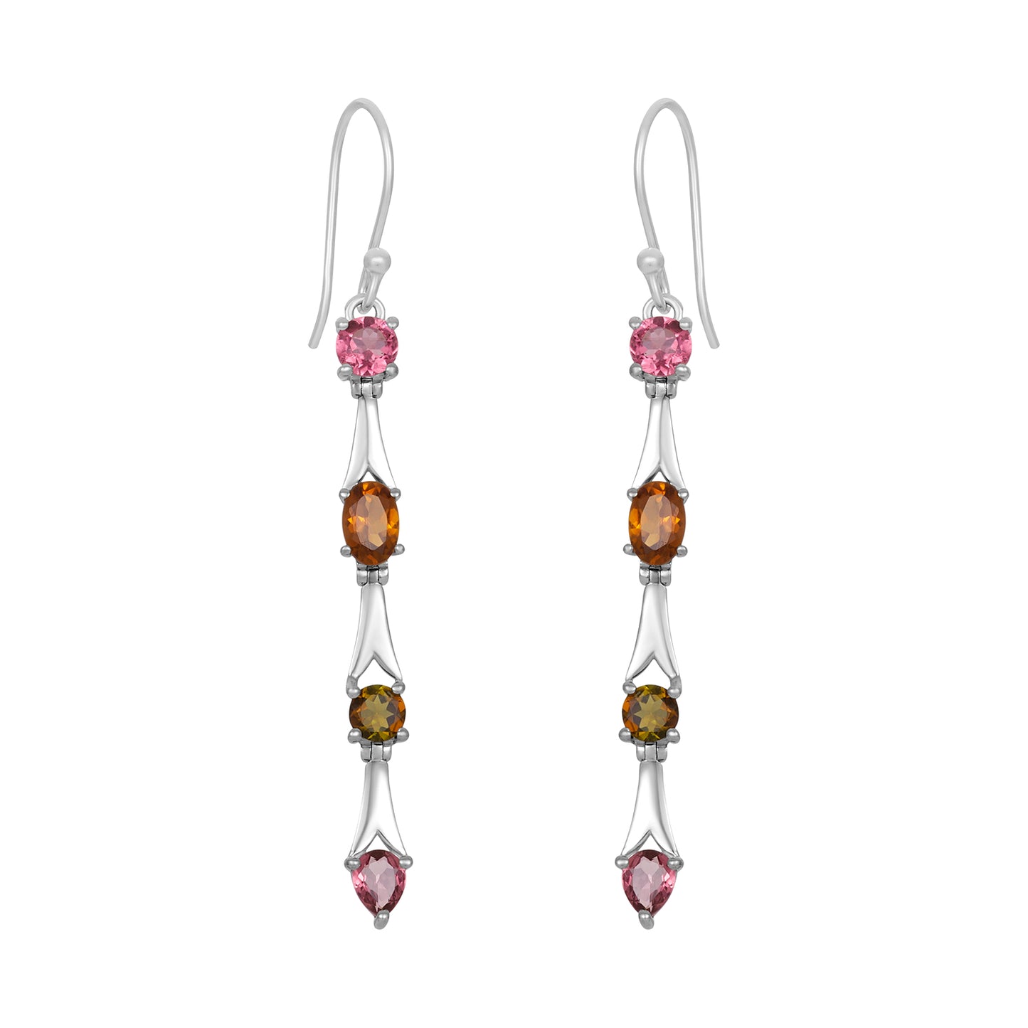 Sterling Silver Earrings Tourmaline  IGE-1311