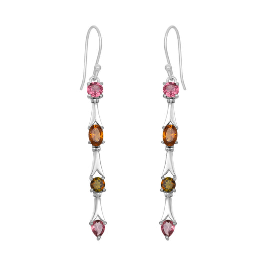 Sterling Silver Earrings Tourmaline  IGE-1311