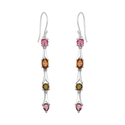 Sterling Silver Earrings Tourmaline  IGE-1311