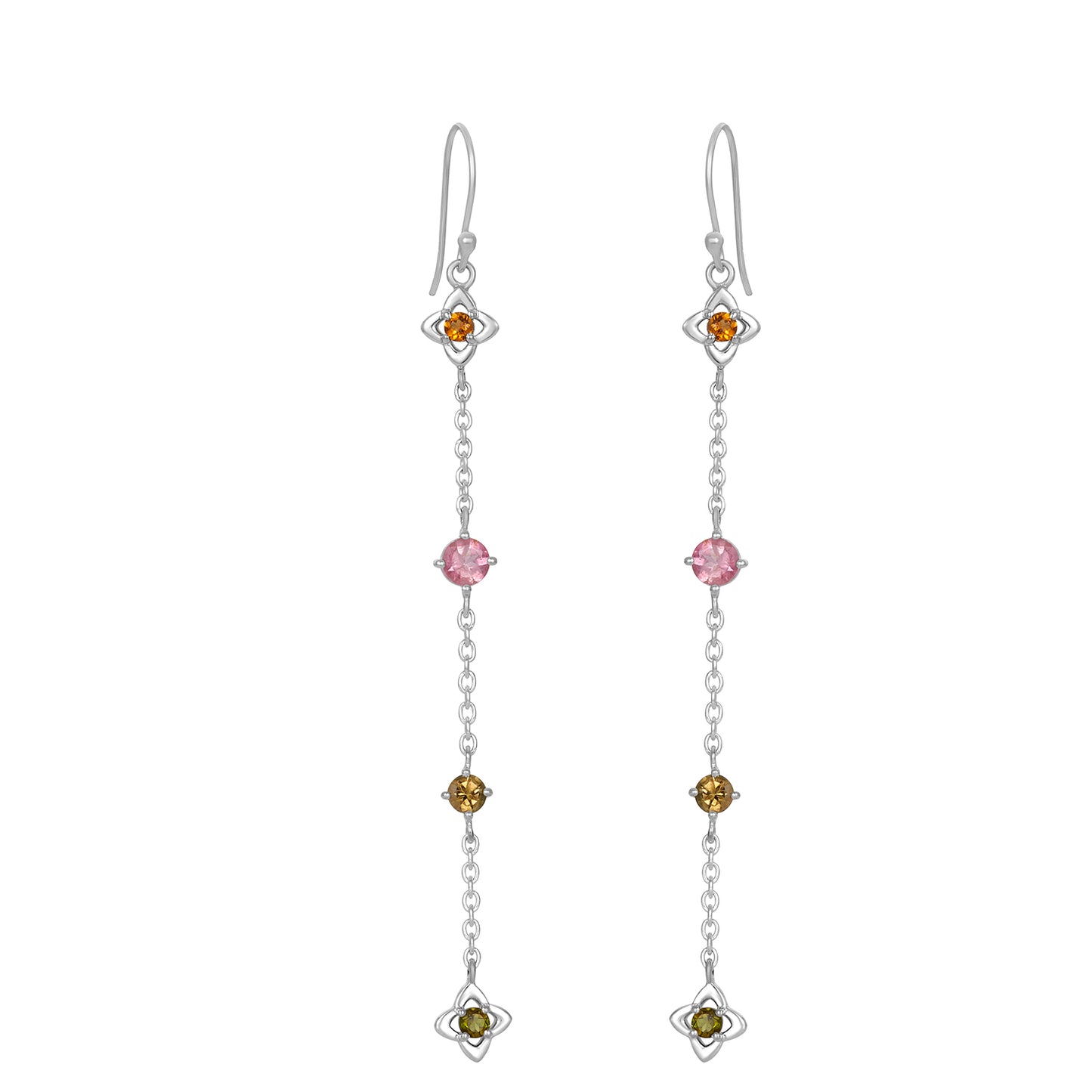 Sterling Silver Earrings Tourmaline  IGE-1067