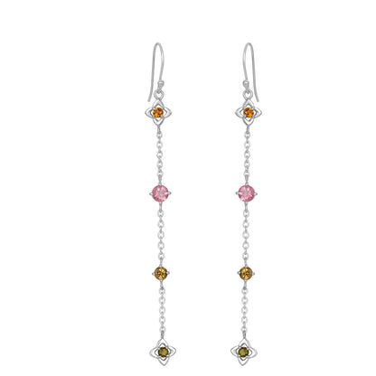 Sterling Silver Earrings Tourmaline  IGE-1067