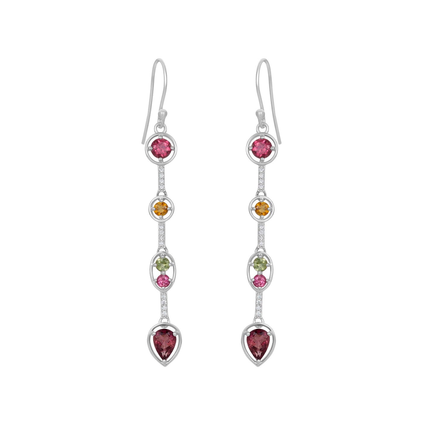 Sterling Silver Earrings Tourmaline  IGE-1065