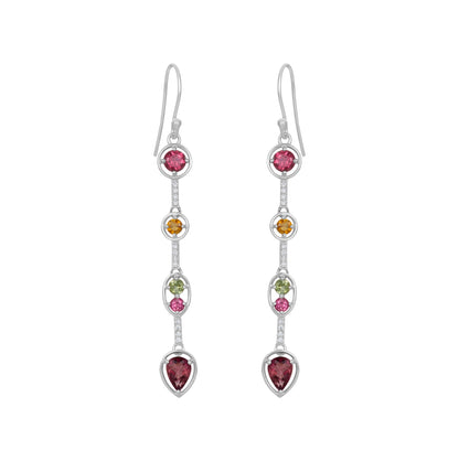 Sterling Silver Earrings Tourmaline  IGE-1065