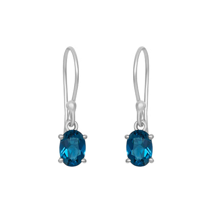 Sterling Silver Earrings London Blue Topaz  IGE-670