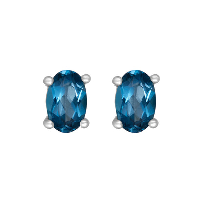 Sterling Silver Earrings London Blue Topaz    (3 PR CARD)    IGE-1154