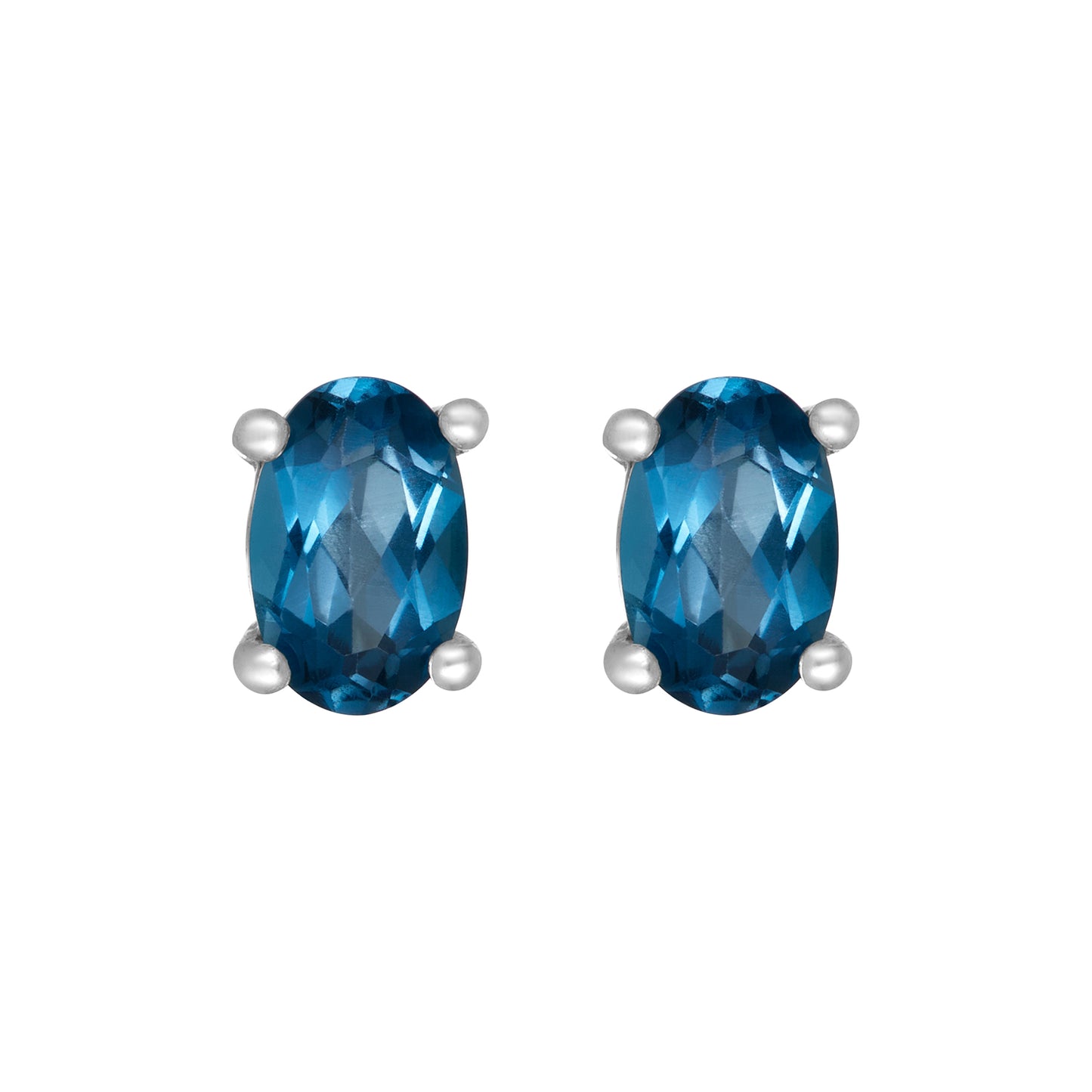 Sterling Silver Earrings London Blue Topaz    (3 PR CARD)    IGE-1154