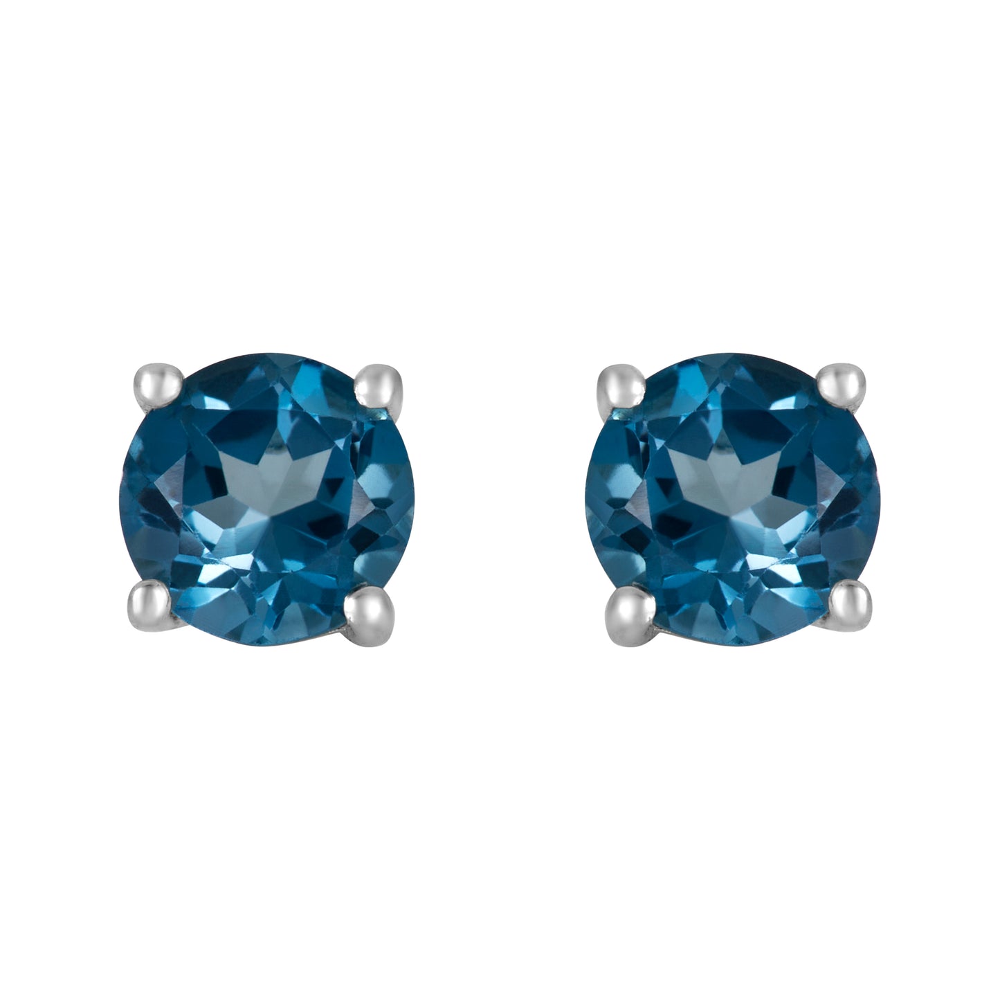 Sterling Silver Earrings London Blue Topaz    (3 PR CARD)    IGE-866