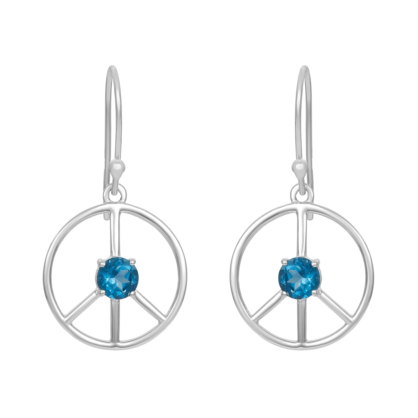 Sterling Silver Earrings London Blue Topaz  IGE-886