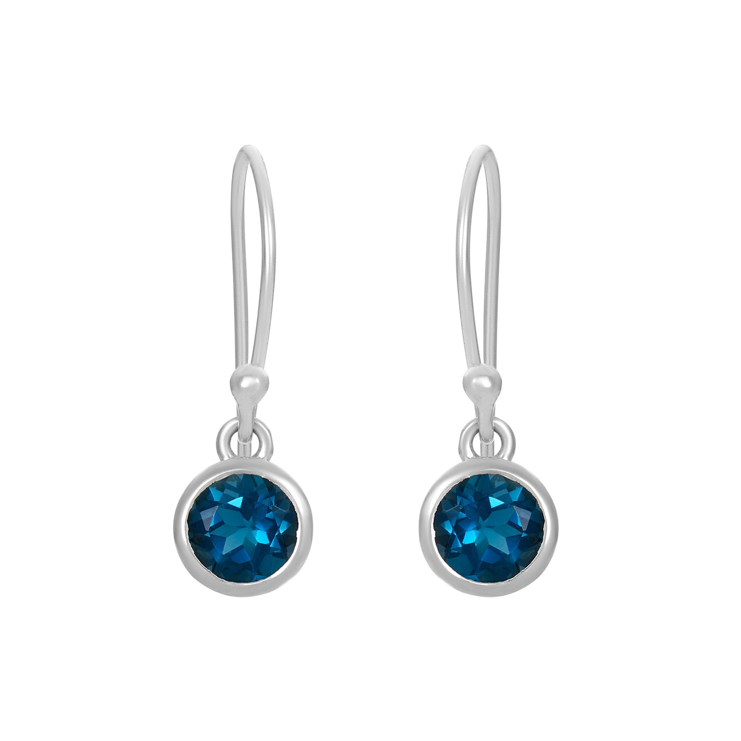 Sterling Silver Earrings London Blue Topaz  IGE-1022