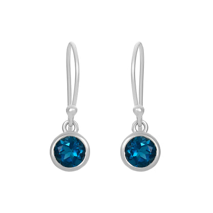 Sterling Silver Earrings London Blue Topaz  IGE-1022