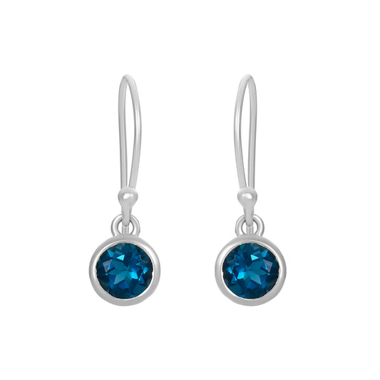 Sterling Silver Earrings London Blue Topaz  IGE-1022