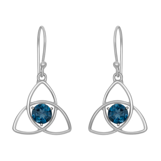 Sterling Silver Earrings London Blue Topaz  IGE-443