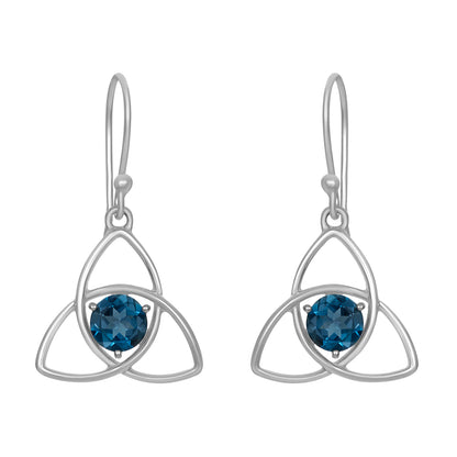 Sterling Silver Earrings London Blue Topaz  IGE-443