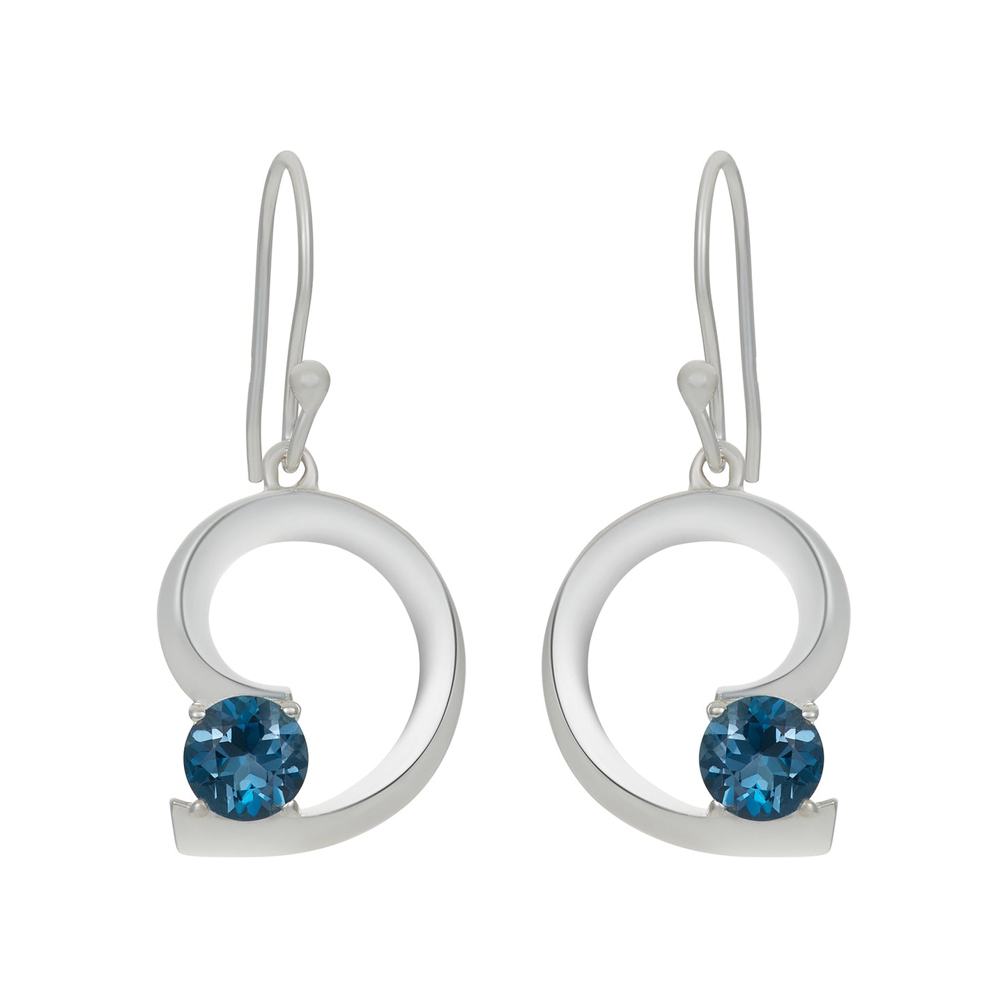 Sterling Silver Earrings London Blue Topaz  IGE-427