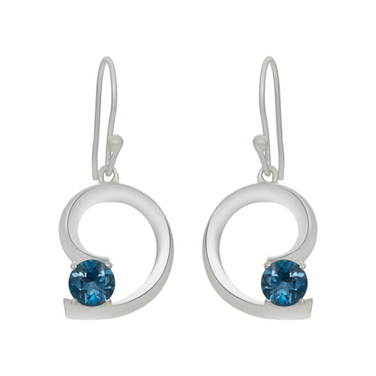 Sterling Silver Earrings London Blue Topaz  IGE-427