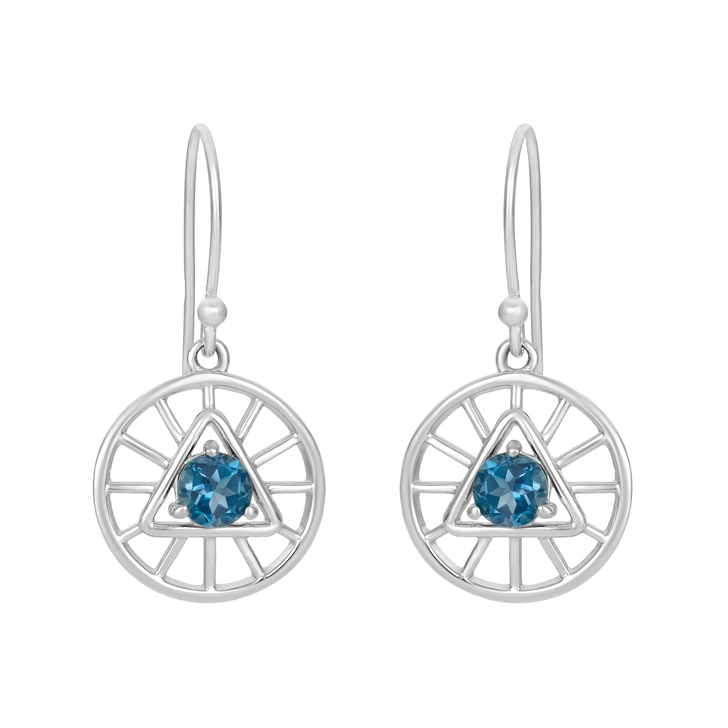 Sterling Silver Earrings London Blue Topaz  IGE-881