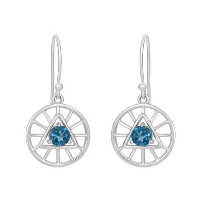 Sterling Silver Earrings London Blue Topaz  IGE-881