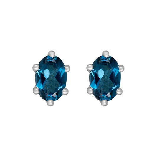 Sterling Silver Earrings London Blue Topaz    (3 PR CARD)    IGE-1202