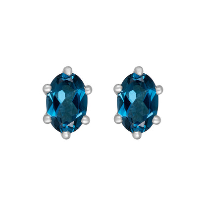 Sterling Silver Earrings London Blue Topaz    (3 PR CARD)    IGE-1202