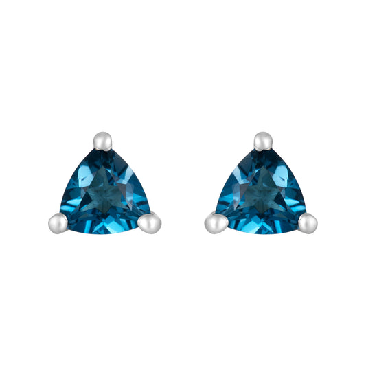 Sterling Silver Earrings Lemon Blue Topaz (3 pr card)  IGE-1217