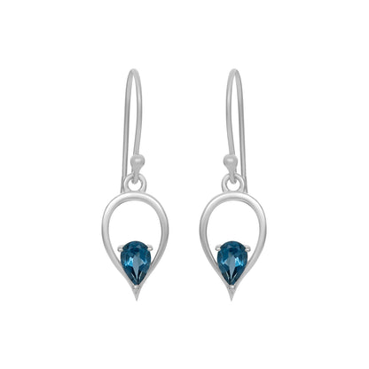 Sterling Silver Earrings London Blue Topaz  IGE-421