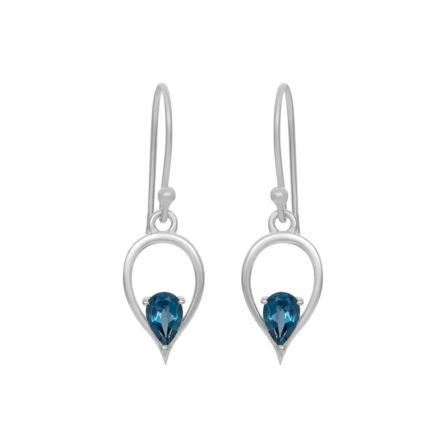 Sterling Silver Earrings London Blue Topaz  IGE-421