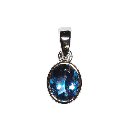 Sterling Silver Pendant Swiss Blue Topaz  IGP-380