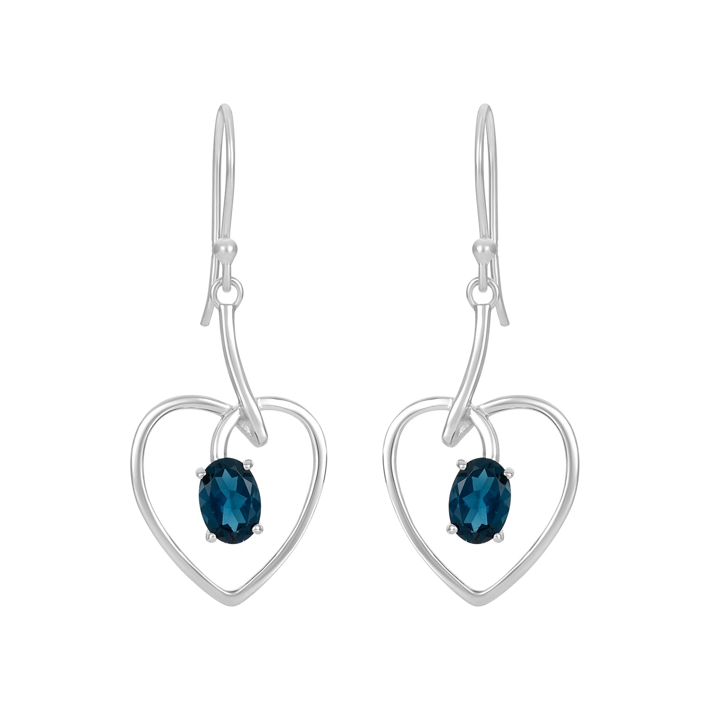 Sterling Silver Earrings London Blue Topaz  IGE-441