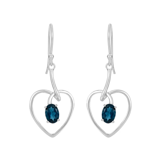 Sterling Silver Earrings London Blue Topaz  IGE-441