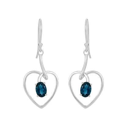 Sterling Silver Earrings London Blue Topaz  IGE-441