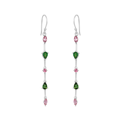 Sterling Silver Earrings Tourmaline  IGE-1047